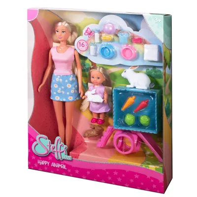 Set papusa Steffi, Evi si animalute, Steffi Love, Happy Animal, Iepurasi