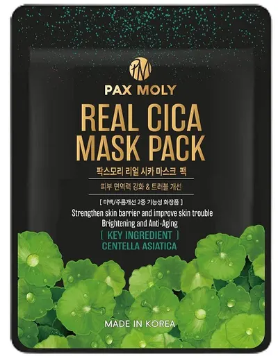 Pax Moly Mască de față folie cu centella asiatică, 25 ml