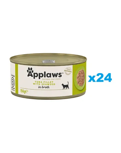 APPLAWS Cat Adult Tuna with Seaweed in Broth ton si alge 24x156 g hrana pisica