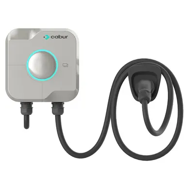 Statie incarcare masini electrice Cabur Evo EVEVO22C, 22 kW, Type 2, trifazat / monofazat, RFID, 4G, WiFi, Bluetooth, control din aplicatie, cablu integrat