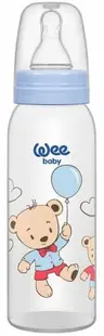 Biberon Wee Baby Classic - 250 ml, albastru cu ursuleți