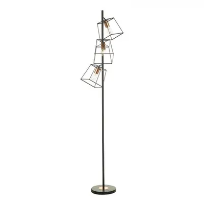Lampadar de podeaTower 3 Light Floor Lamp Matt Black Copper