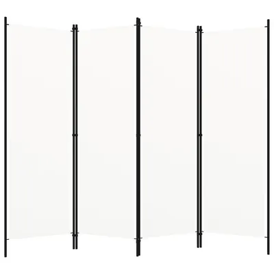 vidaXL Paravan de cameră cu 4 panouri, alb, 200 x 180 cm