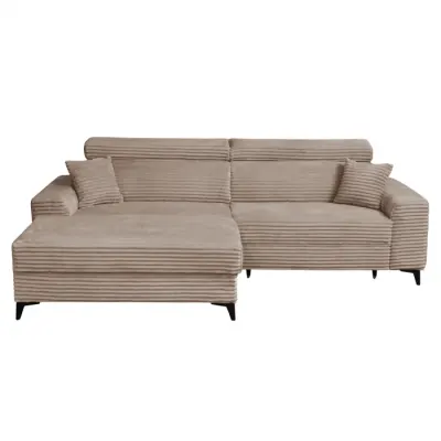 Coltar FLORIDA ONE L TILIA extensibil, cu arcuri si lada depozitare, colt stanga, maro, 280x175x95 cm