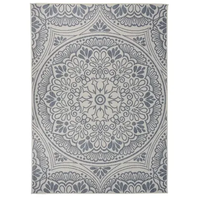 vidaXL Covor de exterior, model albastru, 200x280 cm, țesătură plată