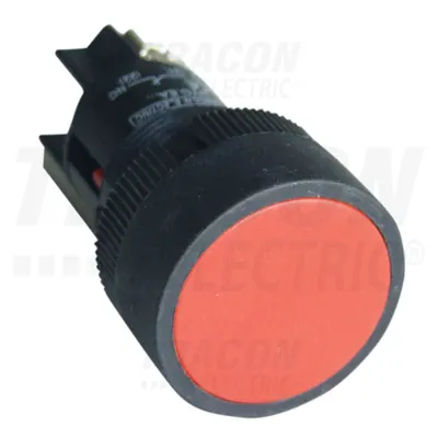 Comutator tip buton, corp din material plastic, rosu NYGEH142P 1×NC, 0,4A/400V AC, IP42, d=22mm
