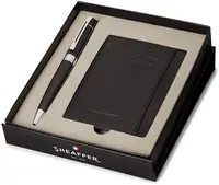 Set pixuri Sheaffer 300 - Gloss Black, cu o husă pentru carduri de credit și documente