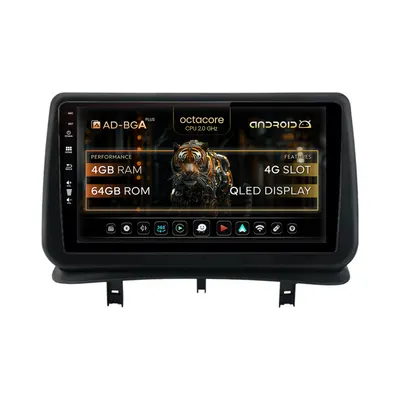 Navigatie Renault Clio 3 (2005-2013), Android, A-Octacore 4GB RAM + 64GB ROM, 9 Inch - AD-BGA9004+AD-BGRKIT371V2