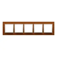Rama cvintupla de lemn IP20/IP44(a se folosi cu DUN5 pentru IP44), nuc auriu