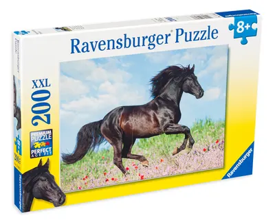 Puzzle Ravensburger din 200 XXL de piese - Cal negru