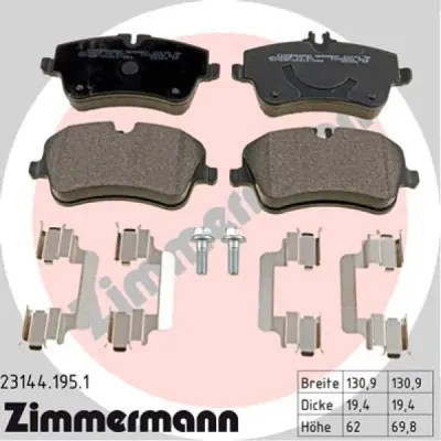 Set placute frana, frana disc ZIMMERMANN 23144.195.1