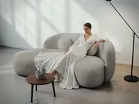 Canapea curbata Lunis bej