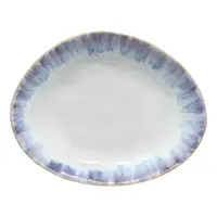Farfurie albă/albastră pentru desert din gresie Brisa – Costa Nova