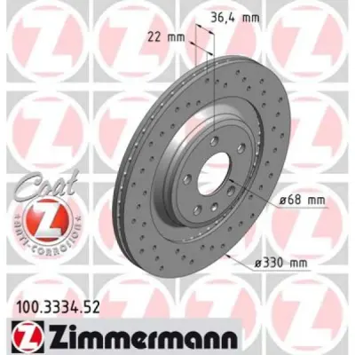 Disc frana ZIMMERMANN 100.3334.52