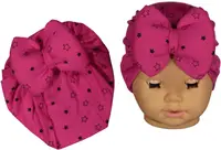 Căciulița pentru bebeluși tip turban NewWorld - Roz cu iepurași
