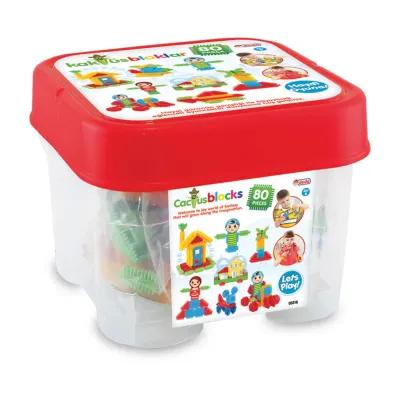 Set de constructie, Dede, Cactus Blocks, 80 piese