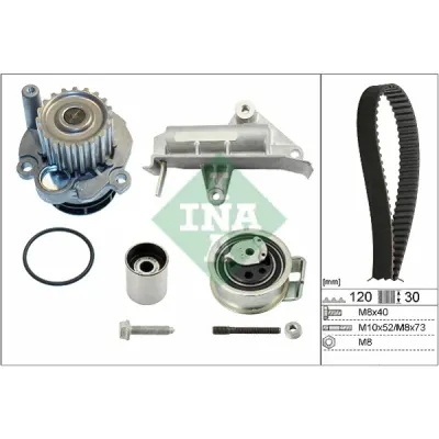 Set pompa apa+curea dintata INA 530 0177 30