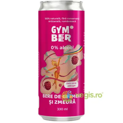 Bere de Ghimbir si Zmeura 0% Alcool fara Zahar Adaugat 330ml