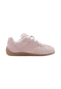 Pantofi sport low-cut din piele intoarsa - Roz