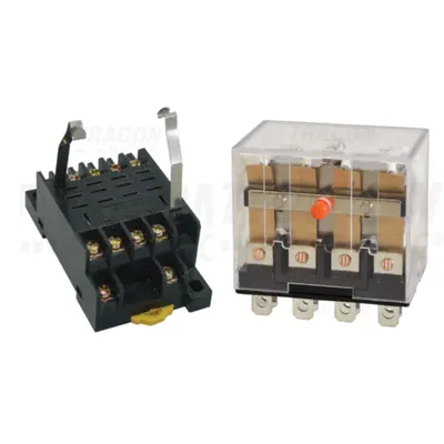 Pachet Releu Miniaturizat RL14-24DC (24V DC, 4CO, 10A) si Soclu Releu RSPTF-14A