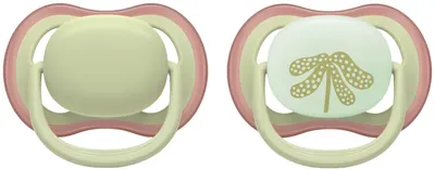 Suzete Philips Avent - Ultra Air Night, 6-18 luni, 2 bucăți, zi/noapte, neutre