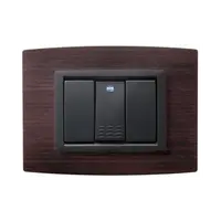 Placa Vitra lemn wenghe, 3 module, mod comanda gri