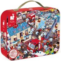 Puzzle rotund Janod din 208 de piese - Pompieri