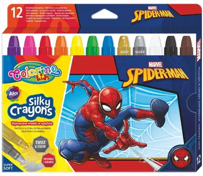 Pasteluri Colorino - Marvel Spider-Man Silky, 12 culori