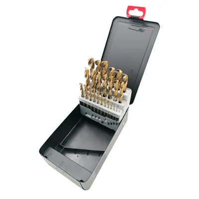 Set-Trusa burghie - Ø 1 - Ø 13 mm. DIN 338 TIN - 25 piese