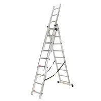Scara profesionala din aluminiu, 3 tronsoane 3 x 9 trepte