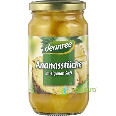 Bucati de Ananas in Suc Propriu Ecologice/Bio 350g