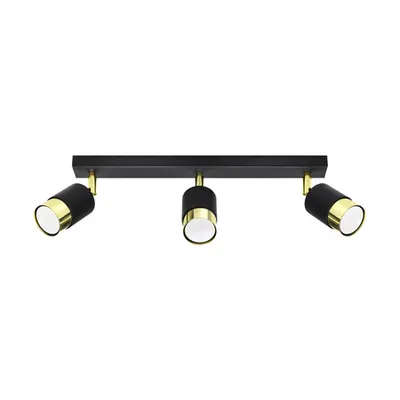 Corp de iluminat pentru tavan NERO 3 negru/auriu