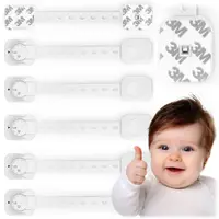 Set 6 sigurante mobilier pentru copii Ricokids Alb multifunctionale ,utilizare multipla, instalare cu adeziv 3M ,21.8x7.3 cm