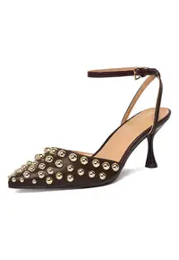 Pantofi dama - stiletto - sintetic - maro