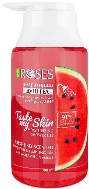 Nature of Agiva RosesGel de duș hidratant Taste My Skin, cu pompă , 300 ml