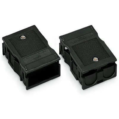 Strain relief housing; 3-pole; for 2 cables; 4.5 … 8.0 mm; 55 mm; black