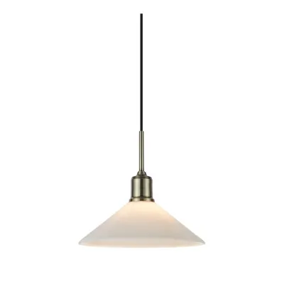 Lustră albă/alămie cu abajur din sticlă ø 25 cm Vela – Markslöjd