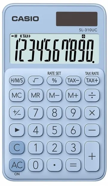 Calculator Casio - SL-310UC de buzunar, 10 dgt, albastru deschis
