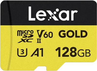 Card de memorie Lexar - GOLD, 128GB, microSDXC, UHS-II, C10, A1, V60, U3