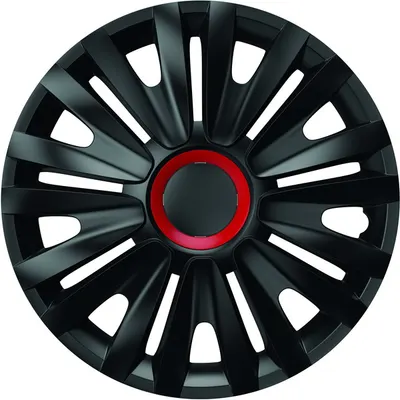 Set Capace Roti 16 Negre Cu Inel Rosu Royal