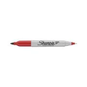 Marker permanent Papermate Sharpie cu doua capete, 0. 5 mm si 1 mm, rosu