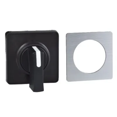 Cap De Actionare 45 X 45 Mm - Cul. Metalica - Maner Negru - Necompl. Pt. Gravare