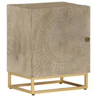 Gossi noptiera, neagra, 40x30x50 cm, lemn masiv de mango si fier