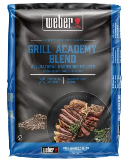 Peleți de lemn Weber - Grill Academy Blend, 8 kg