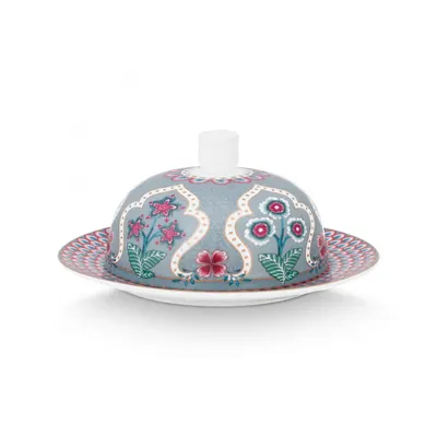 Untieră, porțelan, colecția Flower Festival, Pip Studio, 17x8cm, bleu