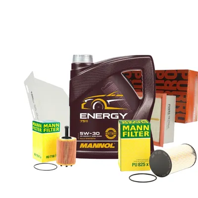 Pachet schimb ulei SILVER Mannol 5L+ filtre Purro Mann pentru grupul VAG - VW AUDI SKODA SEAT 1.9TDI, 2.0TDI