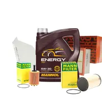 Pachet schimb ulei SILVER Mannol 5L+ filtre Purro Mann pentru grupul VAG - VW AUDI SKODA SEAT 1.9TDI, 2.0TDI