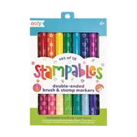 Carioci lavabile duble cu stampile Stampables- Set de 18
