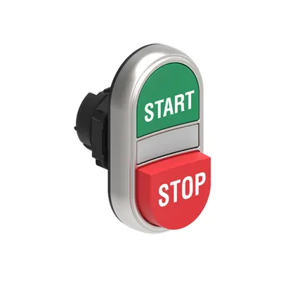 Buton Dublu, Diametru, White Indicator Ø22mm Platinum Series, 1 Extended and 1 Flush Push Buttons. Both Diametru, Green -Rosu/ Start - Stop