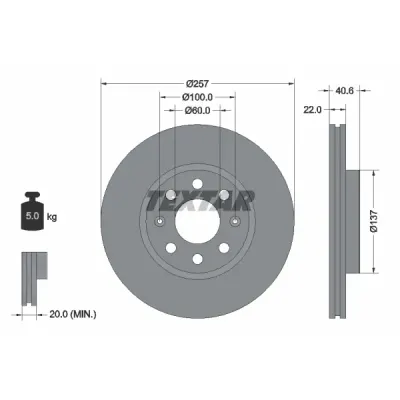 Disc frana TEXTAR 92145703
